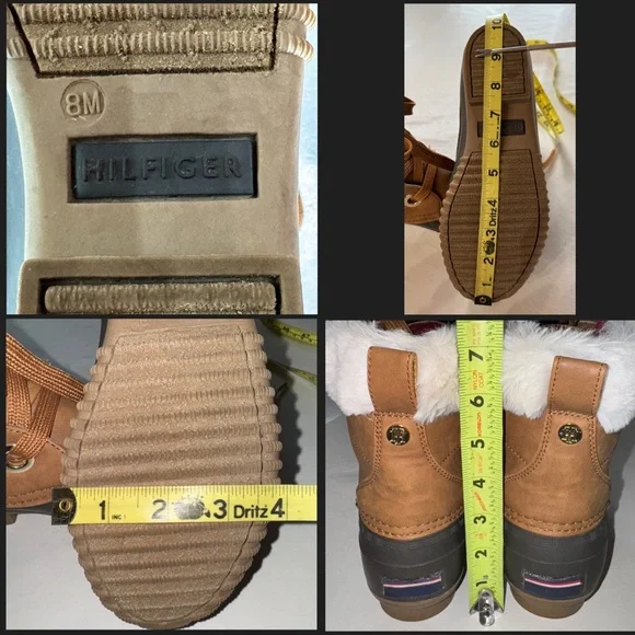 NWOB Tommy Hilfiger Ravino Brown Duck Ankle Boots Rain Booties (8M) - Picture 11 of 16